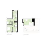 Планировка 2-комнатной квартиры, 138 м2