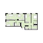 Планировка 3-комнатной квартиры, 116 м2