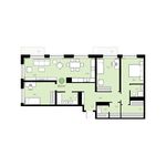 Планировка 3-комнатной квартиры, 123 м2