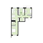 Планировка 3-комнатной квартиры, 82 м2