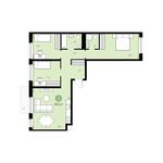 Планировка 3-комнатной квартиры, 89 м2