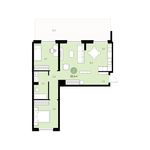 Планировка 2-комнатной квартиры, 98 м2