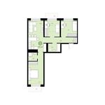 Планировка 3-комнатной квартиры, 81 м2