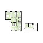 Планировка 3-комнатной квартиры, 124 м2