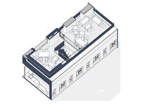 Планировка 2-комнатной квартиры, 128 м2