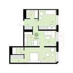 Планировка 2-комнатной квартиры, 79 м2