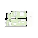 Планировка 1-комнатной квартиры, 75 м2