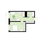 Планировка 1-комнатной квартиры, 47 м2