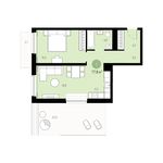 Планировка 1-комнатной квартиры, 77 м2