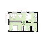 Планировка 2-комнатной квартиры, 69 м2