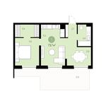 Планировка 1-комнатной квартиры, 73 м2