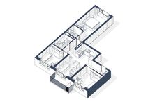 Планировка 3-комнатной квартиры, 82 м2