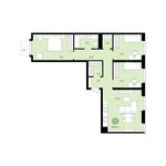 Планировка 3-комнатной квартиры, 89 м2