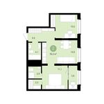 Планировка 2-комнатной квартиры, 56 м2