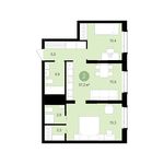 Планировка 2-комнатной квартиры, 57 м2
