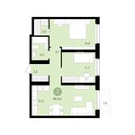 Планировка 2-комнатной квартиры, 66 м2