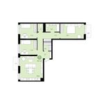 Планировка 3-комнатной квартиры, 95 м2