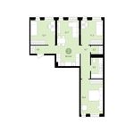 Планировка 3-комнатной квартиры, 80 м2