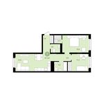 Планировка 2-комнатной квартиры, 67 м2