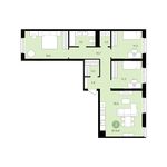 Планировка 3-комнатной квартиры, 87 м2