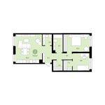Планировка 2-комнатной квартиры, 75 м2
