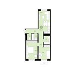 Планировка 2-комнатной квартиры, 69 м2