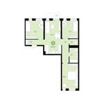 Планировка 3-комнатной квартиры, 83 м2