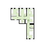 Планировка 3-комнатной квартиры, 81 м2