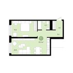 Планировка 1-комнатной квартиры, 54 м2