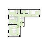 Планировка 3-комнатной квартиры, 92 м2