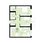 Планировка 2-комнатной квартиры, 65 м2