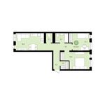 Планировка 2-комнатной квартиры, 60 м2