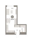 Планировка квартиры студии, 31 м2