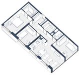 Планировка 3-комнатной квартиры, 82 м2