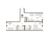 Планировка 2-комнатной квартиры, 69 м2