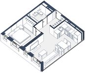 Планировка 1-комнатной квартиры, 40 м2