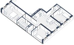Планировка 3-комнатной квартиры, 79 м2