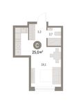 Планировка квартиры студии, 24 м2