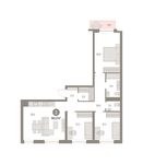 Планировка 3-комнатной квартиры, 90 м2