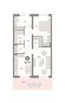 Планировка 2-комнатной квартиры, 80 м2