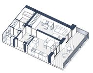Планировка 1-комнатной квартиры, 51 м2