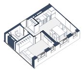 Планировка 1-комнатной квартиры, 30 м2