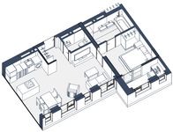 Планировка 1-комнатной квартиры, 50 м2