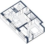 Планировка 1-комнатной квартиры, 37 м2