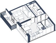 Планировка 1-комнатной квартиры, 33 м2
