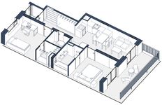 Планировка 2-комнатной квартиры, 139 м2