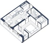 Планировка 1-комнатной квартиры, 39 м2