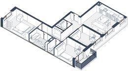 Планировка 3-комнатной квартиры, 92 м2
