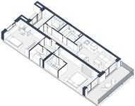Планировка 2-комнатной квартиры, 93 м2