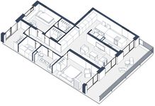 Планировка 3-комнатной квартиры, 119 м2